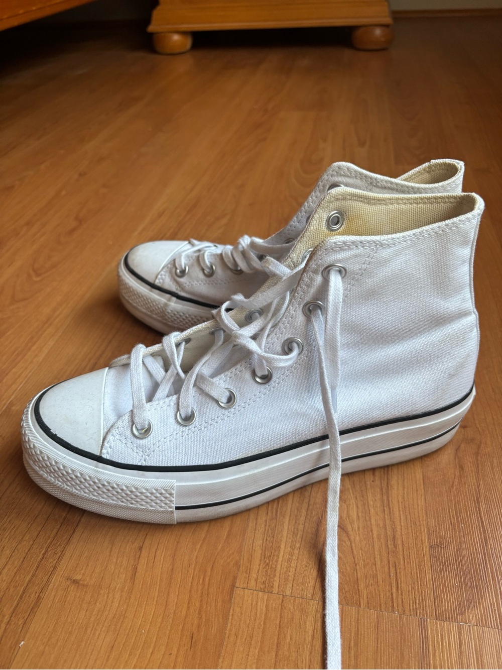 White Platform Converse Sneakers